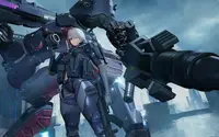 Voymastina's dedicated home screen is titled "Mecha Charge Complete". Honestly I wasn't expecting them to actually deliver a full mecha unit to the game. She looks quite cool even though the face is maybe too stiff.