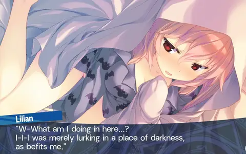 Lilian is a weird combo because sometimes she's ultra shy, sometimes ultra daring like in this scene where she sneaked into the protagonist bed.