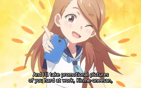 Nairo showing her talent as a promotional director for Kinme. Even if she's a small kid she's ready to put her abilities to test!