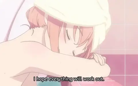 Hinako relaxing in the bath. I honestly liked her character despite her extreme shyness.