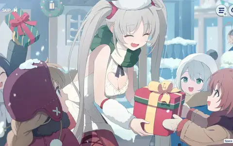 Snowish Laru is delivering gifts! All the good kids must be in line to get them! Also are you sure that's the correct outfit to wear in winter?