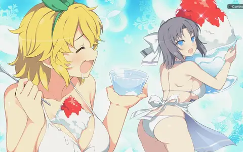 Yumi with ice is a good fit, but why is some of the ice on Ryouna's chest? She's such a clumsy girl...*looks away*