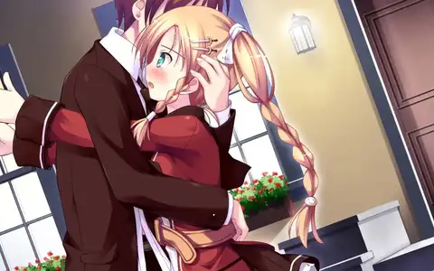 Ririko was completely shocked at being hugged in such a public place. Especially in front of her dormitory!