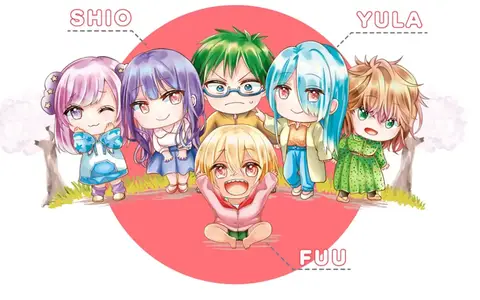 The full cast in chibi form to conclude the series. They looks so damn adorable here. Especially Fuu in that pose!