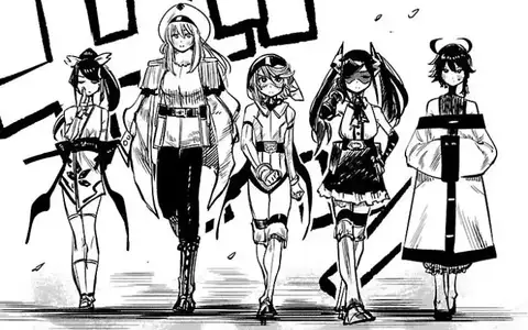 Shy, Pepesha, Piltz and other heroes in line. Honestly Shy does look small compared to the others, but she's still our main heroine