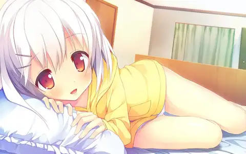 Hitomi is absolutely on the cute side of the series and she conquers that theme completely. Just look at how cute she is on the bed looking at the camera.