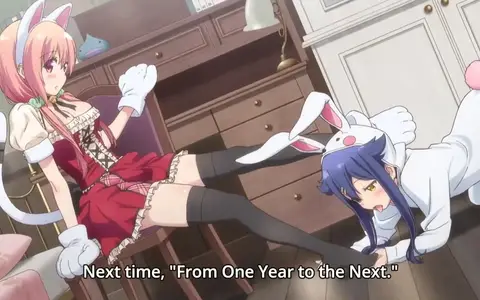 Alice and the white bunny with Hinako and Kuina taking each role respectively. The pose is kind of...interesting.