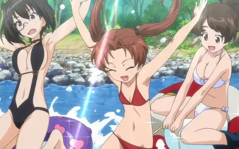 Honestly the student council group was one of the most funny one within the Girls und Panzer series. Here seen in swimsuits