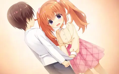 Childhood friends are always a thing that I like in visual novels. Here you can see Sumizome Nozomi and Takamine Kousei.