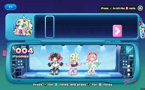 Rhythm games are good way to relax and unwind after a day of work. Need to try and get all the songs of the Angel of Delusions at max score.