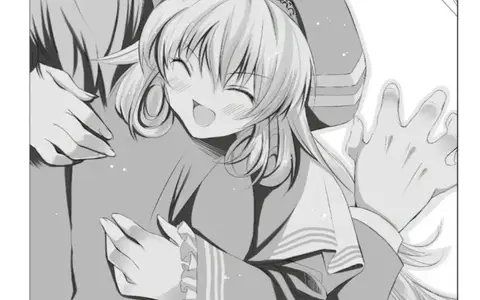 Meisterin hugging protagonist to trigger a reaction in Yoru. She's a teasing one, always.