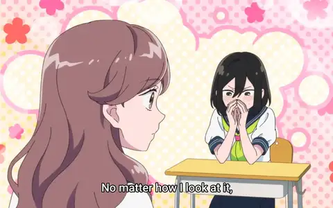 Rikako is puzzled at watching Nishi laughing under her hands. Honestly the friendship between these two is great, wish we got more content with them alone.