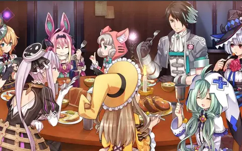 The main team of the story (Minessa, Karikaro, Laponette, Zephyr) including the three little witches, but excluding Charlotta. It feels a lot like family.